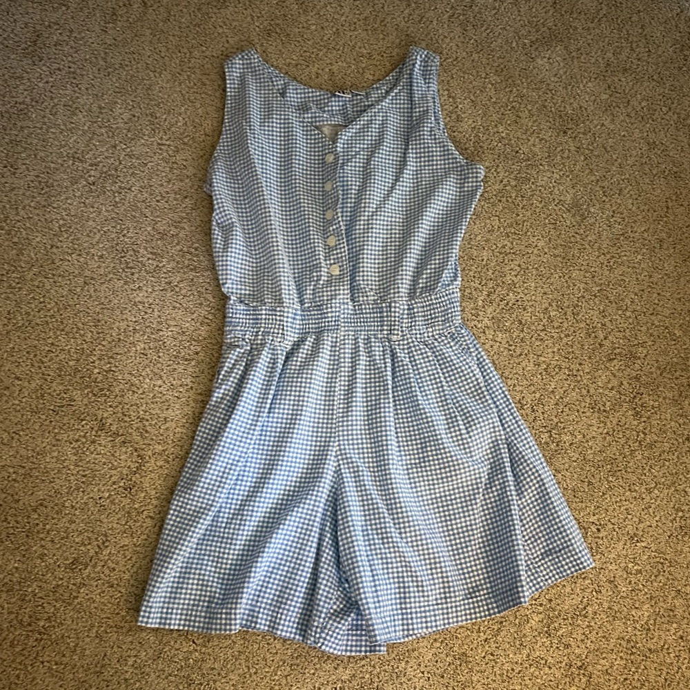 Vintage Basic Editions Blue Gingham Button Up Cot… - image 6